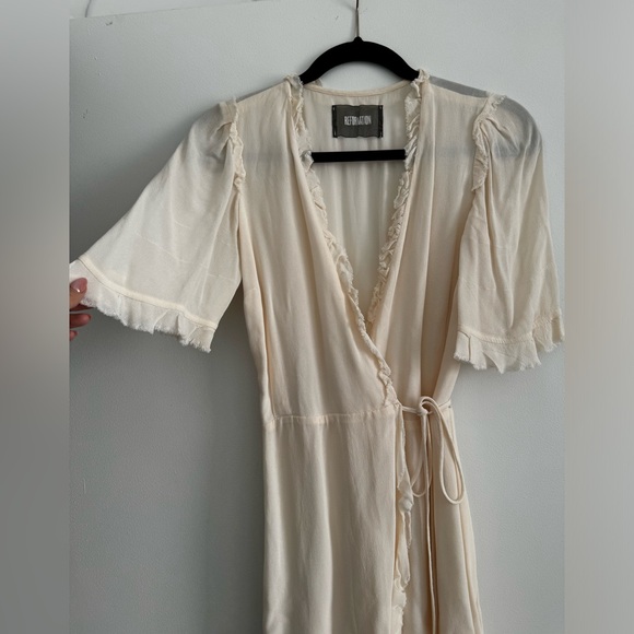 Reformation Cream Wrap Dress - Picture 10 of 12